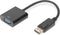 DisplayPort to VGA adapter Digitus by Assmann DB-340403-001-S Black 15 cm