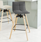 SoBuy FST45-DG - Barkruk - 360 Graden Draaibaar - Donkergrijs - 48 x 48 x 97 cm