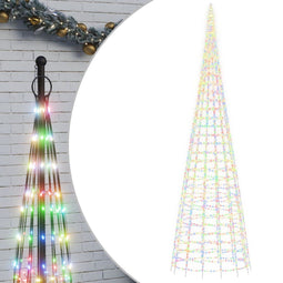 vidaXL - Lichtkegel - aan - vlaggenmast - 3000 - meerkleurige - LED's - 800 - cm