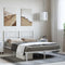 vidaXL - Bedframe - met - hoofdbord - metaal - wit - 135x190 - cm