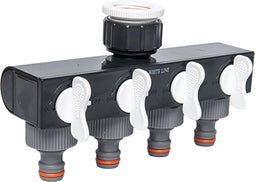 4-weg splitter met valves 3/4” - 1” binnendraad - standaard