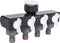 4-weg splitter met valves 3/4” - 1” binnendraad - standaard