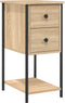 vidaXL - Nachtkastje - 32x42x70 - cm - bewerkt - hout - sonoma - eikenkleurig