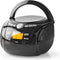 Nedis CD-Speler Boombox - Batterij Gevoed / Netvoeding - Stereo - 9 W - Bluetooth - FM - USB-weergave - Handgreep - Zwart