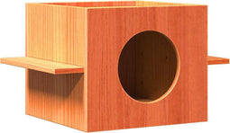 vidaXL - Kattenhuis - 51x35x30 - cm - massief - grenenhout - wasbruin
