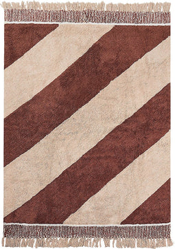 XULUF - Laagpolig vloerkleed - Bruin/Beige - Katoen