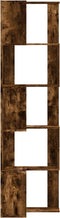 vidaXL - Boekenkast - 5-laags - hoek - 50x50x179 - cm - bewerkt - hout - gerookt - eiken