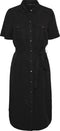 VERO MODA VMSILJA SS SHORT SHIRT DRESS GA NOOS - Dames Jurk - Tailleband en knoopsluiting - Denim