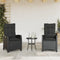 vidaXL - Tuinstoelen - 2 - st - verstelbaar - met - kussens - poly - rattan - zwart