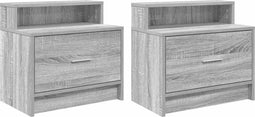 vidaXL - Nachtkastjes - 2 - st - met - lade - 51x31x47 - cm - grijs - sonoma - eikenkleur
