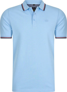 Mario Russo Polo shirt Edward - Polo Shirt Heren - Poloshirts heren - Katoen - Lichtblauw