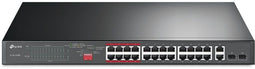 TP-Link TL-SL1226P - Unmanaged Switch - 24x 100Mbps 2x 1Gbps PoE (802.3af) 250W - 2x Combo SFP