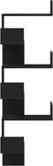 vidaXL - Wandhoekplank - Zwart - Eiken - 45x45x147 - cm - Bewerkt - Hout