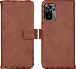 iMoshion Hoesje Geschikt voor Xiaomi Redmi Note 10 (4G) Hoesje Met Pasjeshouder - iMoshion Luxe Bookcase - Bruin
