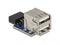 Delock 1 x 9-pin 2.54 mm - USB-pin header - 2 x USB 2.0-A - Blauw Zilver Zwart