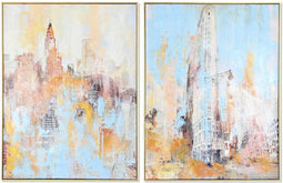 Schilderij DKD Home Decor 60 x 3,5 x 80 cm Stad 60 x 3 x 80 cm Loft (2 Stuks)