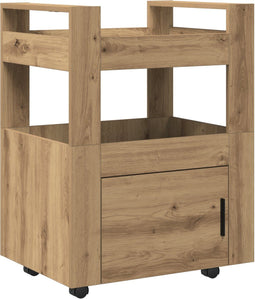 vidaXL - Keuken - Trolley - Artisan - Eiken - 60x45x80 - cm - Bewerkt - Hout