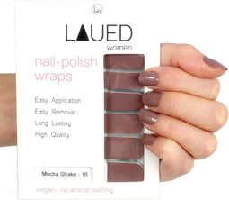 LAUED Nagelstickers - Nail Wraps - 16 Extreem Dunne Nagellak Stickers - Manicure Nail Art Folie - Mocha Shake