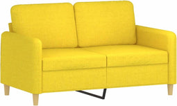 vidaXL - Tweezitsbank - 120 - cm - stof - lichtgeel