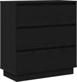 vidaXL - Nachtkastje - met - LED, - zwart - eiken, - 71x34,5x75 - cm, - bewerkt - hout