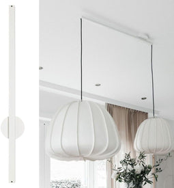 Lightswing® Twin 90cm - Ophangsysteem voor 2 Hanglampen max. 3,5 KG - Mat Wit - Verstelbaar 75cm en 360° draaiend