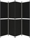 vidaXL - Kamerscherm - met - 4 - panelen - 200x200 - cm - stof - zwart