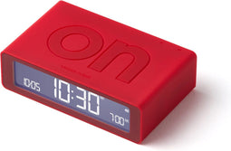 Lexon Flip Mini 8cmx2,3cmx4,9cm LR158 ON OFF Oplaadbare Wekker - rood
