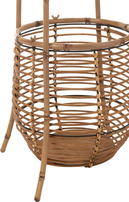 J-Line kapstok Staand Met Mand - riet/metaal - naturel