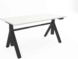 Zit-sta bureau Ypsos met Y-poot breed 140CM frame Wit (RAL9010) blad Wit
