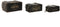 Opslagdozen Home ESPRIT Zwart Sparrenhout 38 x 24 x 20 cm 3 Onderdelen