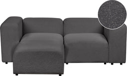 FALSTERBO - Modulaire tweezitsbank met ottomaan - Donkergrijs - Bouclé