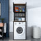 Kalune Design Wasmachinemeubel - 65 x 184 x 60 cm - Antraciet met Walnoot