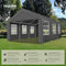 tectake Paviljoen 6x4m - Robuust Tuinpaviljoen - 4 Zijdelen en Grote Ramen - Grijs
