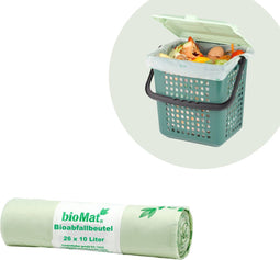 BioMat - Composteerbare vuilniszakken 26 x 10 liter - handvaten