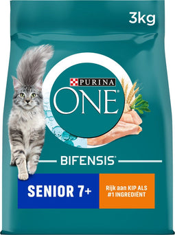 Purina ONE Senior - Kattenvoer Droogvoer - Kip & Volkoren Granen (3 kg)