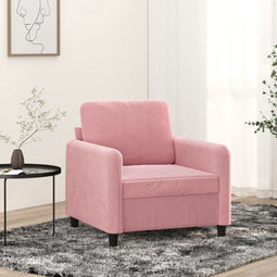 Fauteuil 60 cm fluweel roze