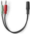 Nedis CAGB22160BK02 - Adapter 3,5 mm male naar 2x 3,5 mm female - 12 cm - Zwart