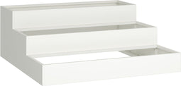 vidaXL - Tuinplanter - 3-laags - 90x90x35 - cm - Wit - Staal