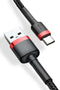 Baseus Cafule - Kabel USB / USB-C QC3.0 2A 200cm - Rood-Zwart