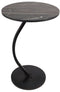 Bijzettafel - Rond 40 cm - Hoog 60 cm - Zwart gemarmerd blad - C Shape