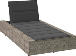 vidaXL - Ligbed - met - zwevend - kussen - poly - rattan - grijs