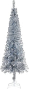 vidaXL - Kerstboom - smal - 180 - cm - zilverkleurig