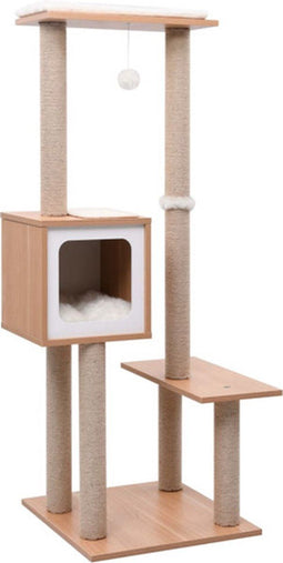 vidaXL - Kattenkrabpaal - met - sisal - krabmat - 129 - cm
