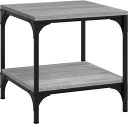 vidaXL - Bijzettafel - 40x40x40 - cm - bewerkt - hout - grijs - sonoma - eikenkleurig