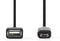 Nedis USB Micro-B Adapter - USB 2.0 - USB Micro-B Male - USB-A Female - 480 Mbps - 0.20 m - Rond - Vernikkeld - PVC - Zwart - Doos