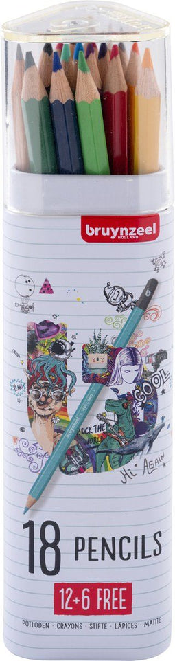Kleurpotlood bruynzeel 18 stuks