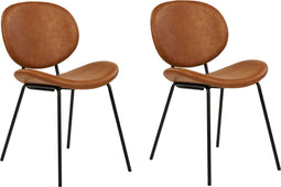 LUANA - Eetkamerstoel set van 2 - Goudbruin - Kunstleer