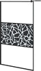 vidaXL - Inloopdouchewand - met - stenenmotief - 115x195 - cm - ESG-glas - zwart