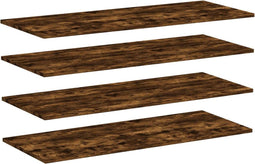 vidaXL - Wandschappen - 4 - st - 100x40x1,5 - cm - bewerkt - hout - gerookt - eikenkleur
