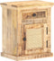 vidaXL - Nachtkastje - 40x30x50 - cm - massief - mangohout - en - natuurlijk - riet